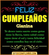 GIF Frases de Cumpleaños Gianina